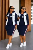 2 Piece Track Dress with Half Jacket - 2