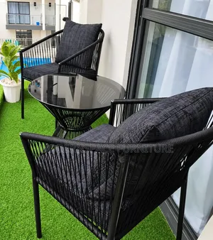Black Rattan Outdoor Dining Set (2 Seater)