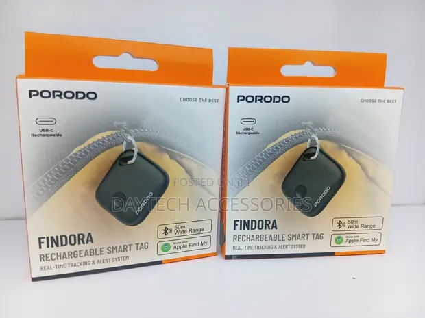 Porodo Findora Rechargeable Smart Tag - Black - 1