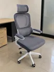 Kiti cha Ofisi Nyeupe cha Ergonomic chenye Headrest - Mesh Kinachoweza Kurekebishwa - 4