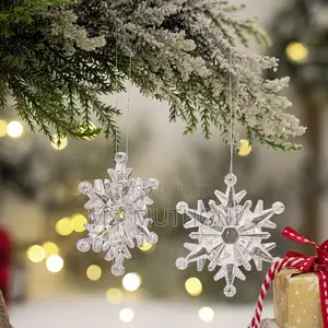 Vipodozi 6 vya Kristali vya Snowflake vya Krismasi