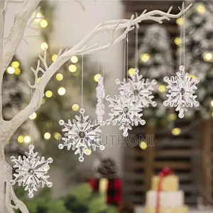 Vipodozi 6 vya Kristali vya Snowflake vya Krismasi