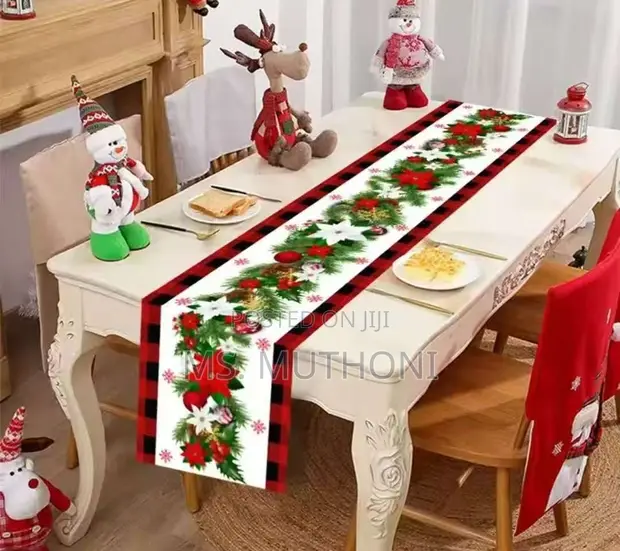 Christmas Linen Table Runner (33x185cm) - 1