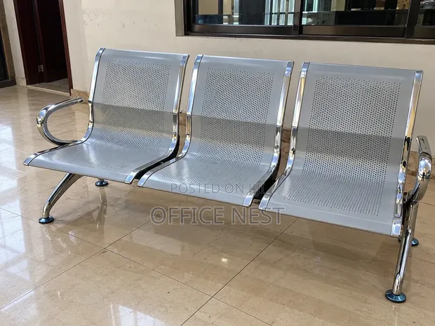 3 Seater Airport Waiting Bench - Metal Reception Chair - 1