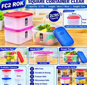 Rok 2L Square Plastic Container