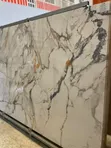 Calacatta Marble-Look Sintered Stone Slab - 1