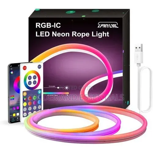 5M RGB LED Neon Rope Light with Remote - 1
