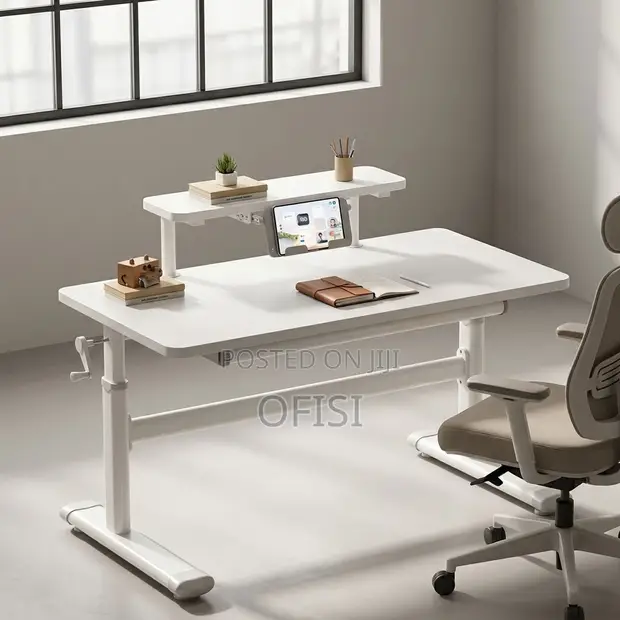 Manual Height Adjustable Standing Desk - 120cm x 60cm - 1