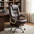 Kiti cha Ofisi cha Mtendaji - Brown High-Back Leather - 3