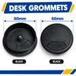 60mm Desk Cable Grommets (Nyeusi) - 2