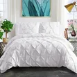 Pinch Pleat Cross Pintuck Duvet Cover Set - 1