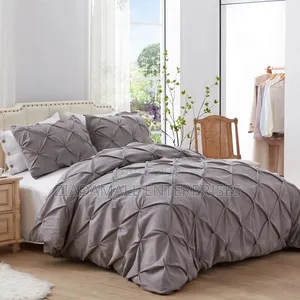 Pinch Pleat Cross Pintuck Duvet Cover Set