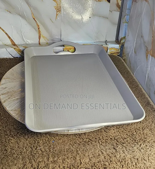 White / Grey Handle Tray (Medium) - 1