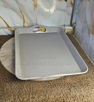 White / Grey Handle Tray (Medium)