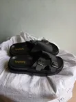 Double Buckle Leather Sandals - 2