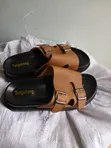 Double Buckle Leather Sandals - 4