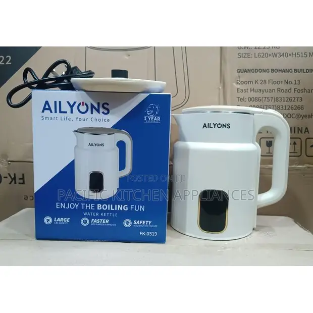 Ailyons FK-0319 New Model Water Heater Kettle - White - 1