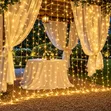 300 LED Taa za Pazia za Dirisha 3x3m Nyeupe Zenye Joto - 1
