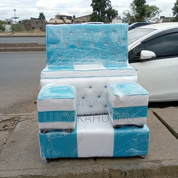 Light Blue and White Pedicure Seat - 1
