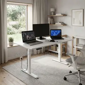 1.2m White Electric Standing Desk - Inayoweza Kurekebisha Urefu