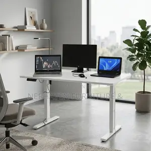 1.2m White Electric Standing Desk - Inayoweza Kurekebisha Urefu