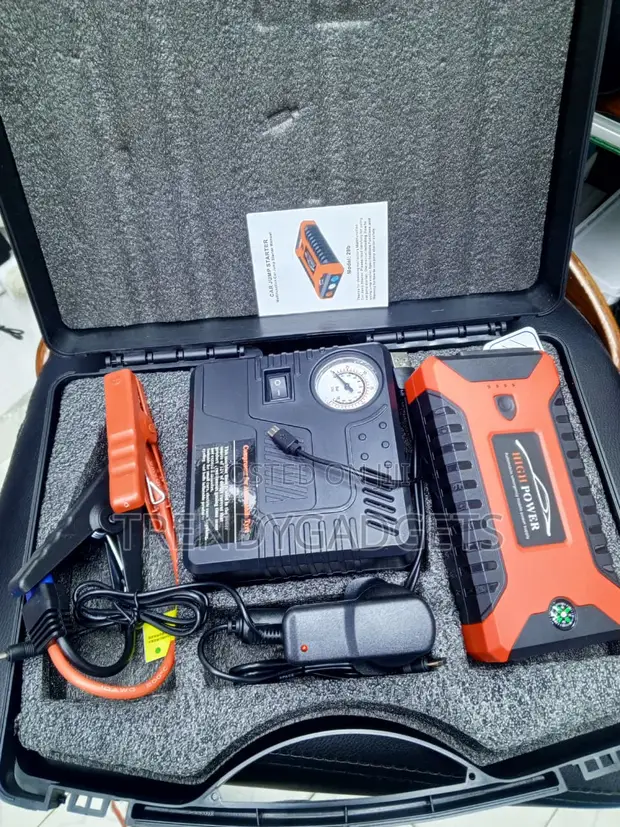 Portable 12V Car Jump Starter & Tire Inflator with LED Flashlight - 1