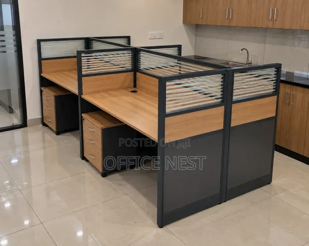 Modern Office Workstations with Partition Screens - 1