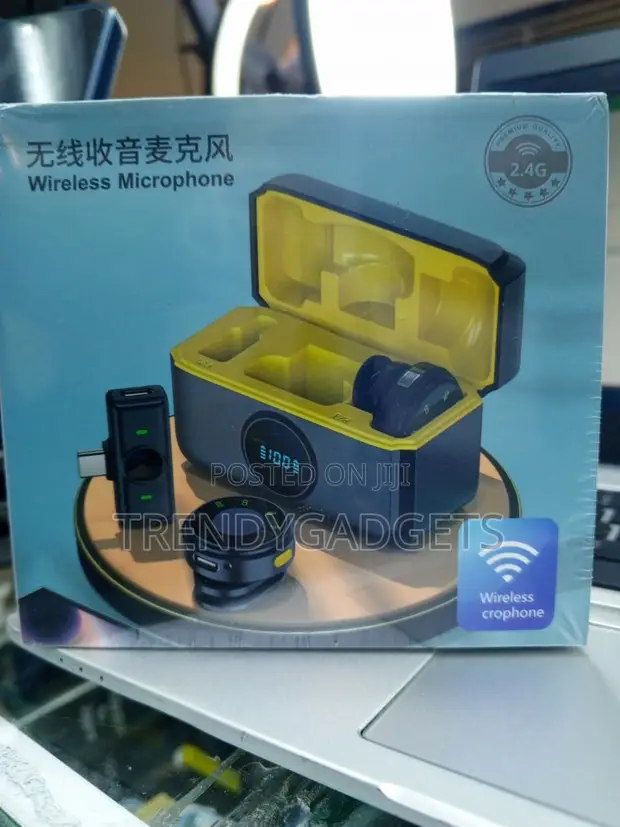 Q9 Wireless Lavalier Microphone na Magnetic Clip & LED Case - 1