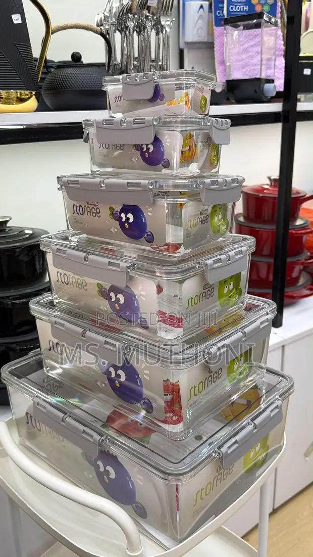 6 Pcs Transparent Airtight Acrylic Food Storage Containers - 1