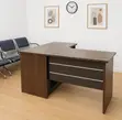 1.4M Curved Imported Brown Desk with Storage - 3