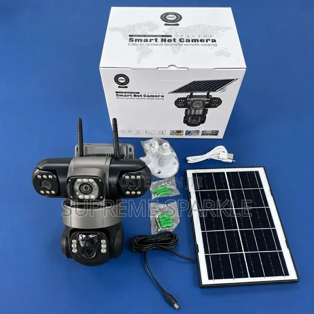 WIFI Smart Solar PTZ Security Camera Triple Lens Outdoor - 1