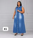 Sleeveless Jeans Dress - 1