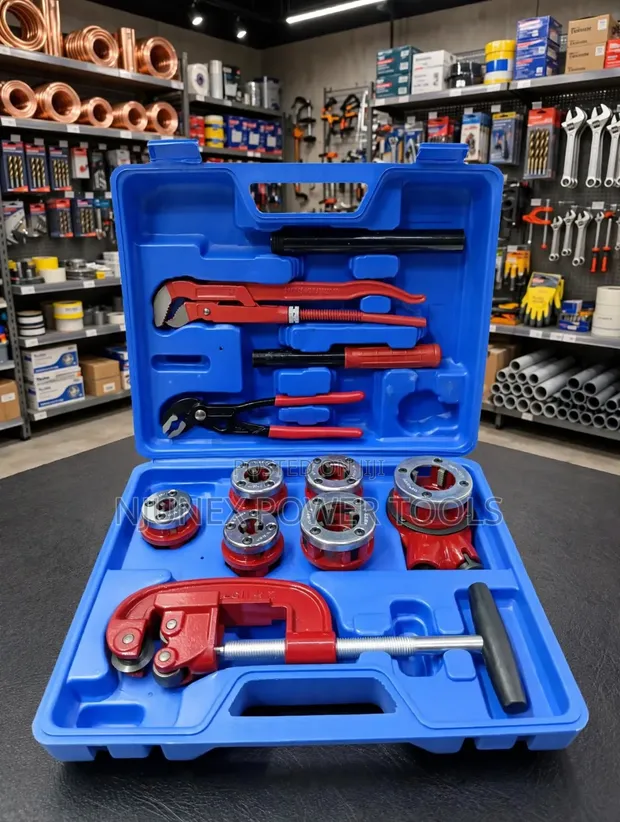 10-Piece Manual Ratchet Pipe Threader & Plumbing Kit - 1