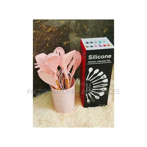 Seti ya Vijiko 12 vya Silicone na Vitu vya Mbao - 1