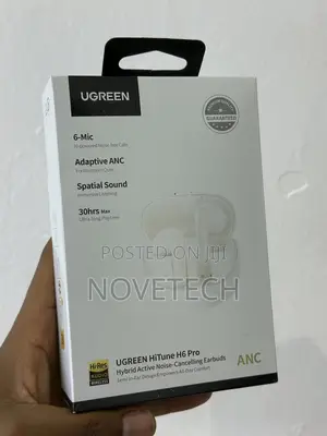 UGREEN HiTune H6 Pro Hybrid ANC Earbuds Nyeupe