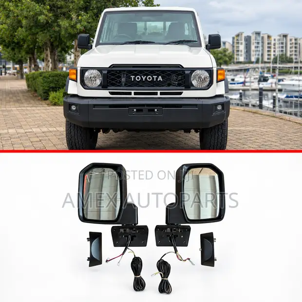 Side Mirror Set for Toyota Land Cruiser FJ79 (2024+) - Black, Electric, 3-Wire - 1