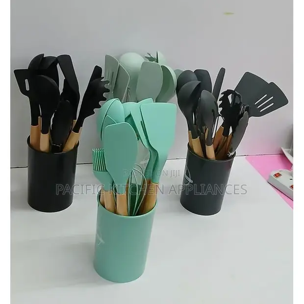 12-in-1 Silicone Cooking Utensil Set with Holder - 1