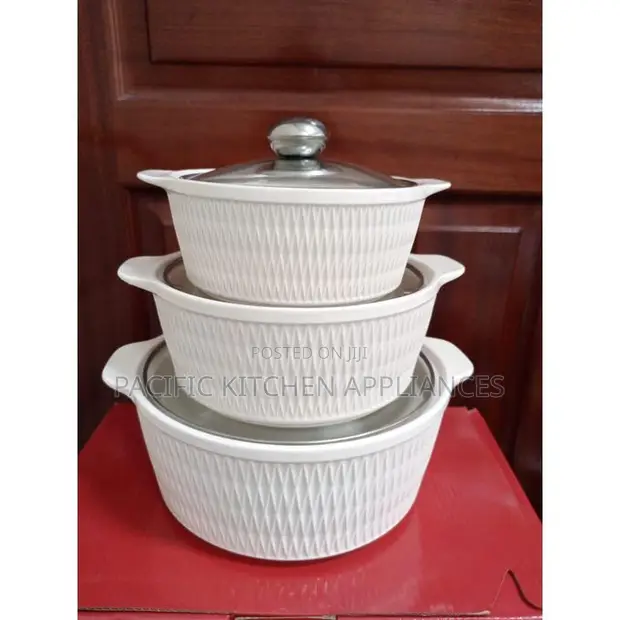 Set of 3 Ceramic Soup Pots - 1
