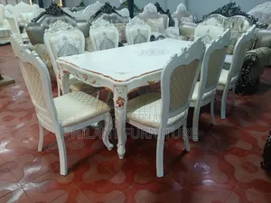 Luxury 8-Seater Royal Dining Table Set - White & Gold