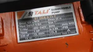 1HP TALI Submersible Pump - Urefu wa Juu wa Metre 32