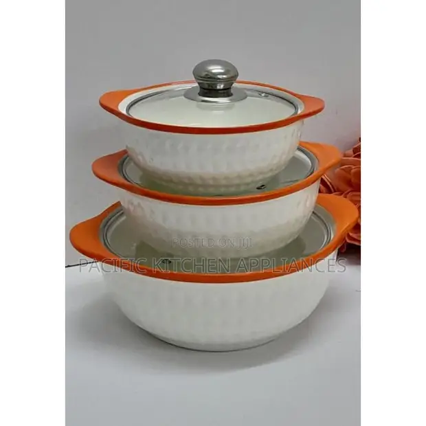 3-Piece Stainless Steel Soup Pot Set with Lids - 1