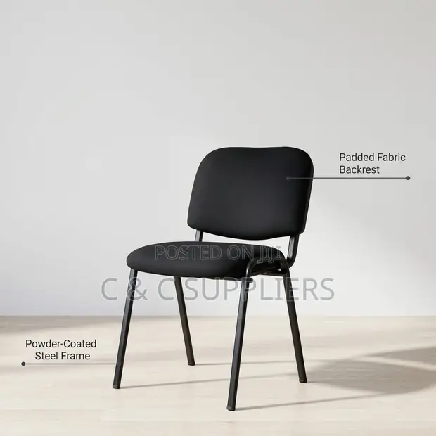 Black Fabric Tosca Guest Chair - 1