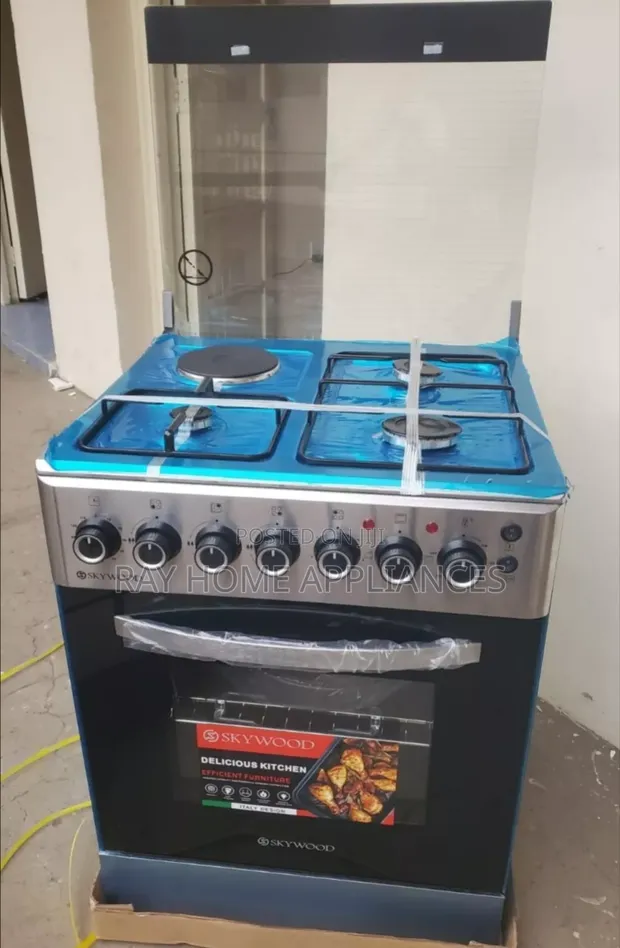 60x60cm Skywood 3 Gas + 1 Electric Plate Standing Cooker with Electric Oven - 1
