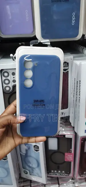 Tecno Spark 40 Pro Silicone Case - Blue Soft-Touch Protective Cover