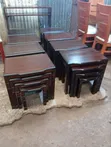 Dining Table with Nesting Stools - 1