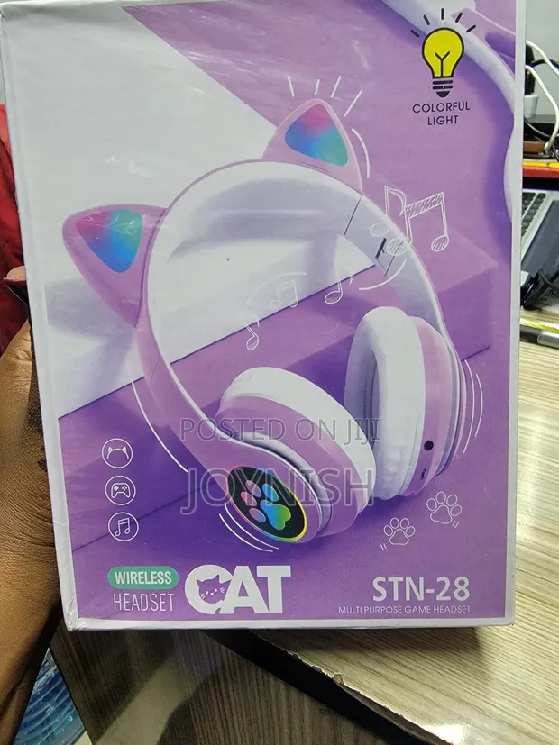 Cat Ear Headphones - Purple, Brand New - 1
