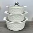 Seti ya Sufuria za Kauri na Vifuniko vya Kioo (3-Piece) - 1