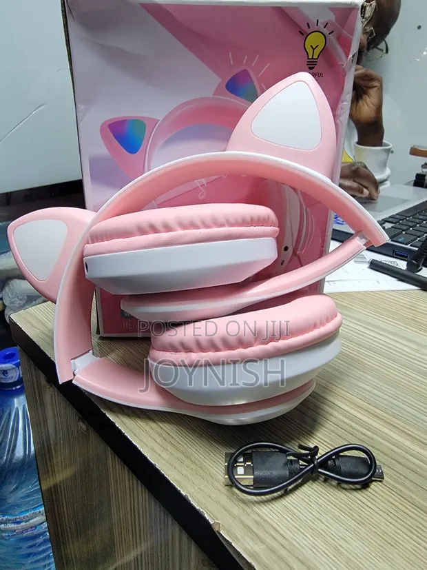 Pink Wireless Catear Headphones - 1