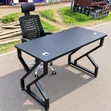 Modern Black Office Desk with Ergonomic Mesh Chair - 4