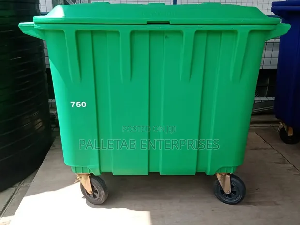 750L Waste Bin with Wheels - 1